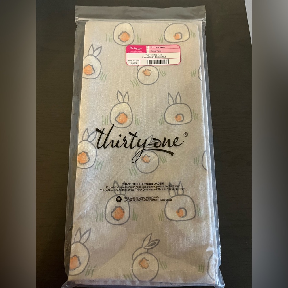 Brand new thirty one 
Tea towels 2 pack 
Bunny tails